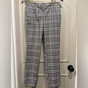 Zara Plaid Straight-Leg Pants